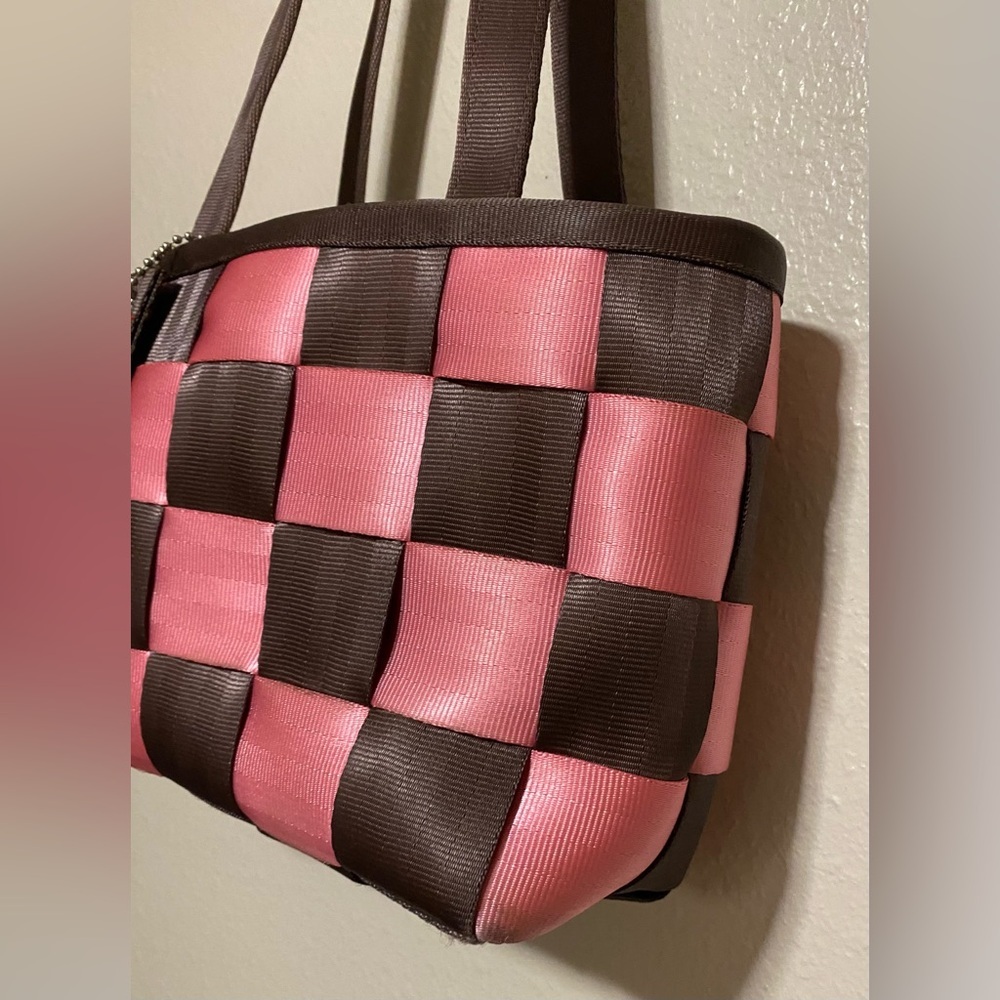 Harveys Seatbelt Bag Pink Brown Woven Tote Limited Edition 40/200 - Picture 5 of 8